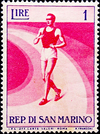 Сан Марино 1954 год . Из серии спорт , второй выпуск .